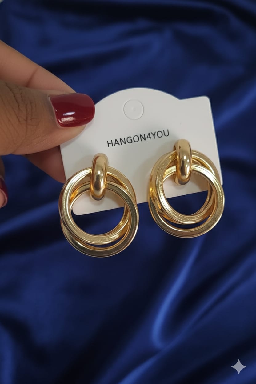 Double Layer Ring - Western Earrings - Hanging