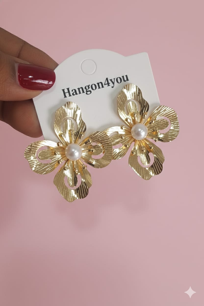 Metal Flower - Western Earrings - Stud