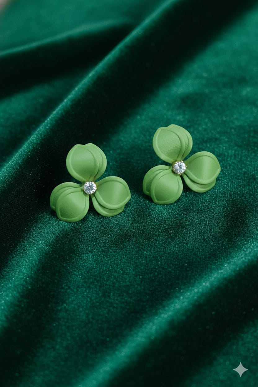 Double Elegant Flower - Korean Earrings - Stud