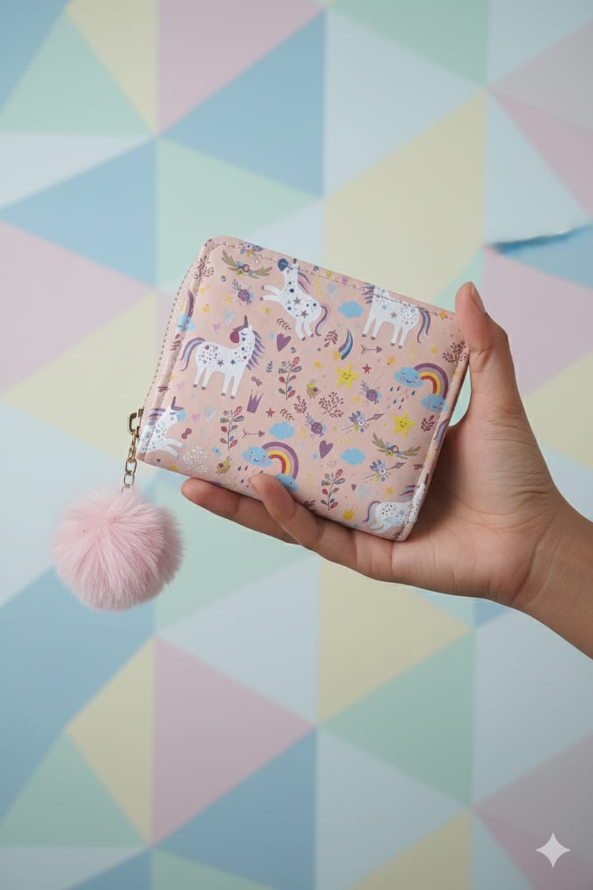 Rainbow Unicorn Wallat -Lite Yellow