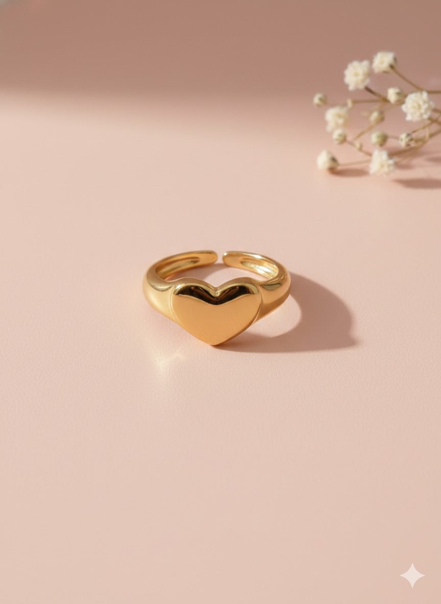 Glow Heart Ring - Anti Tarnish - Gold