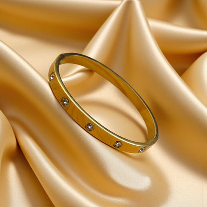 Circle Stone - Anti Tarnish Bracelet - Gold