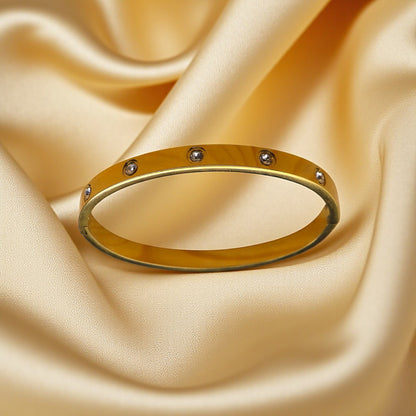 Circle Stone - Anti Tarnish Bracelet - Gold