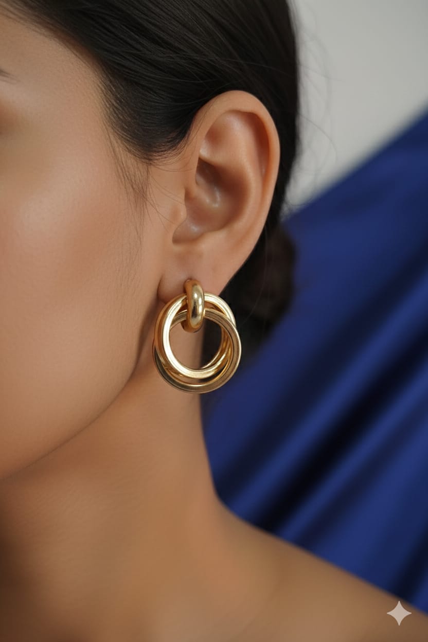 Double Layer Ring - Western Earrings - Hanging