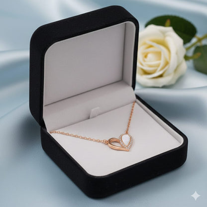 Half Opan Heart - Anti Tarnish Chain - Rose Gold