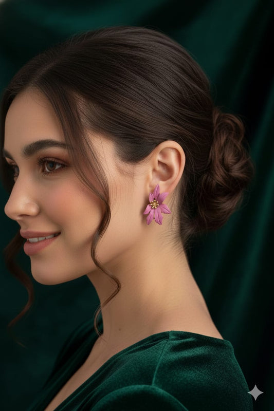 Dramatic Flower - Korean Earring - Stud