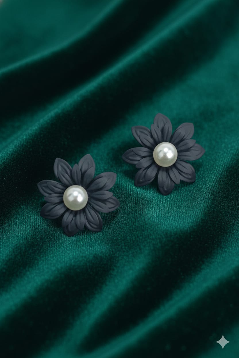 Pearl Flower - Korean Earring - Stud