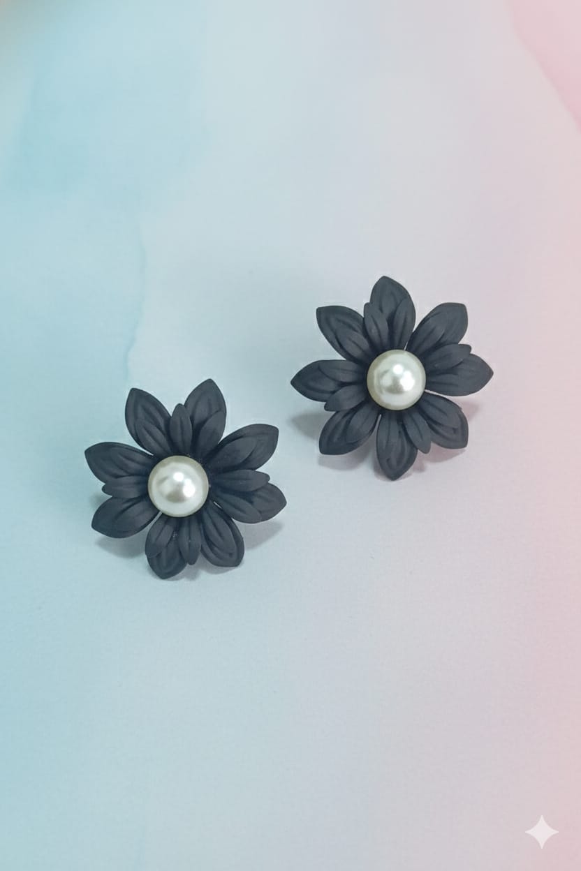 Pearl Flower - Korean Earring - Stud