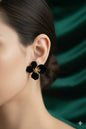 Velvet Flower Black - Korean Earring - Stud