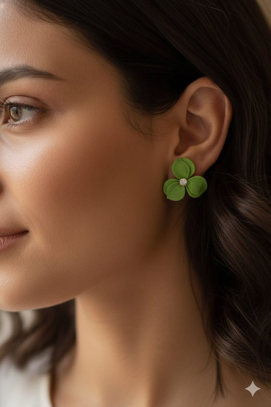 Double Elegant Flower - Korean Earrings - Stud