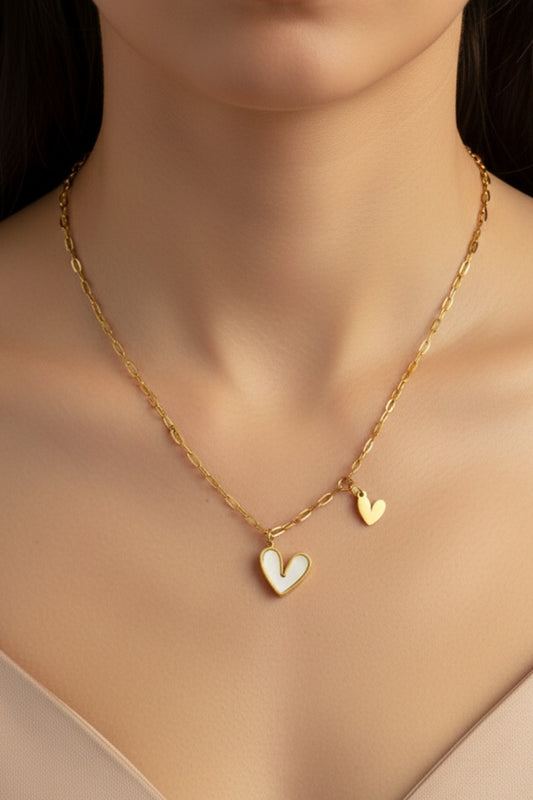 Doube Heart - Anti Tarnish Chain - Gold