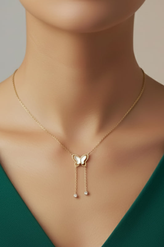 Butterfly Stone - Anti Tarnish Chain - Gold