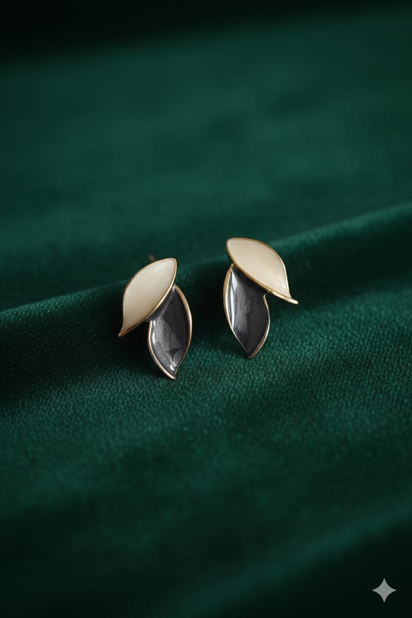 Double Leaf - Korean Earrings - Stud