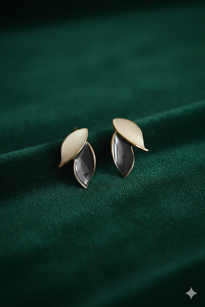 Double Leaf - Korean Earrings - Stud