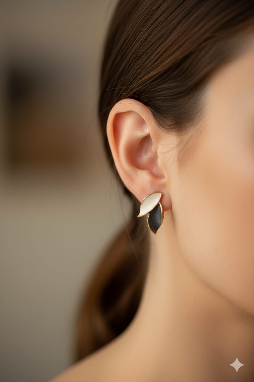 Double Leaf - Korean Earrings - Stud