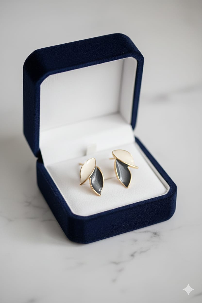 Double Leaf - Korean Earrings - Stud