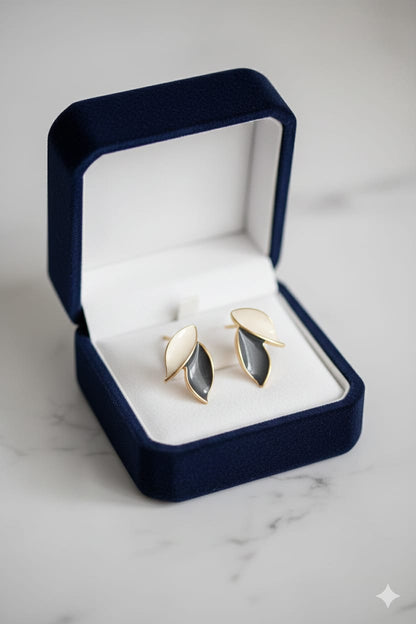 Double Leaf - Korean Earrings - Stud