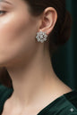 Crystal Floral Stone - American Diamond Earring - Stud