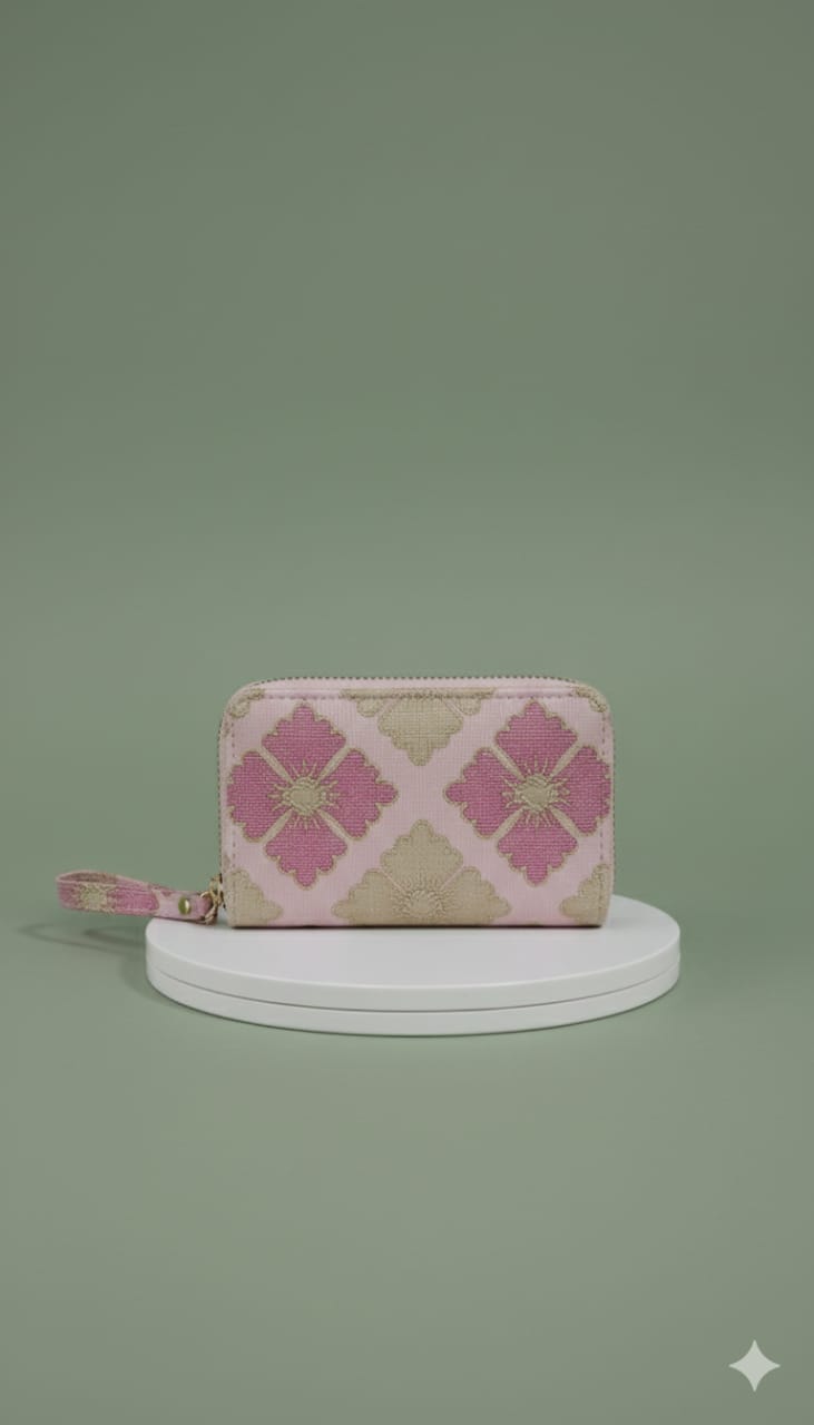 Cloth Flower Disign - Wallet - Pink