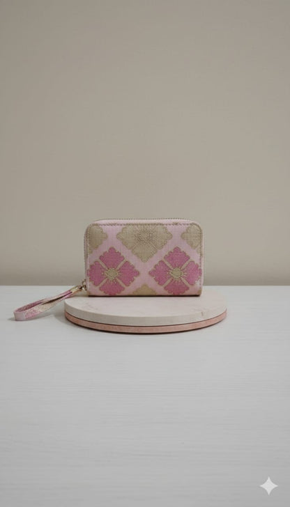 Cloth Flower Disign - Wallet - Pink