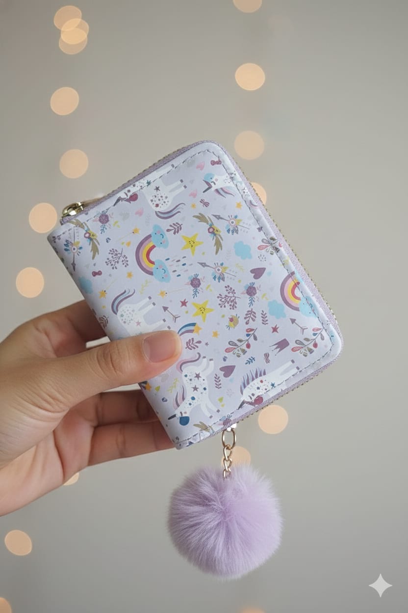 Rainbow Unicorn Wallet  -Lavender