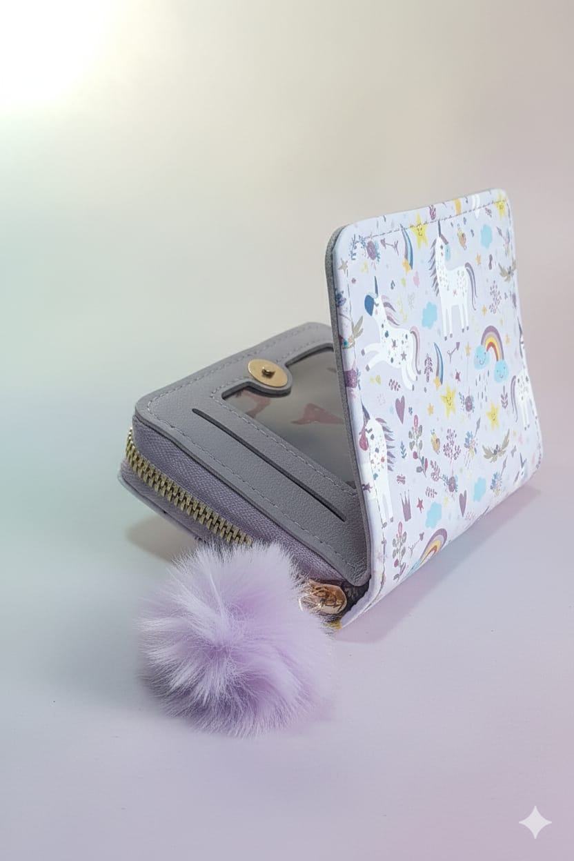 Rainbow Unicorn Wallet  -Lavender