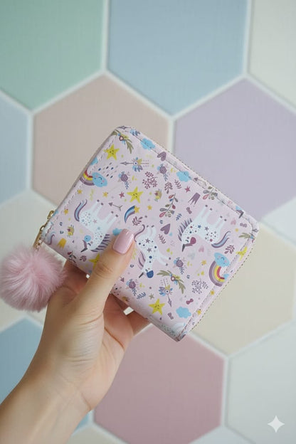 Rainbow Unicorn Wallet - Pink