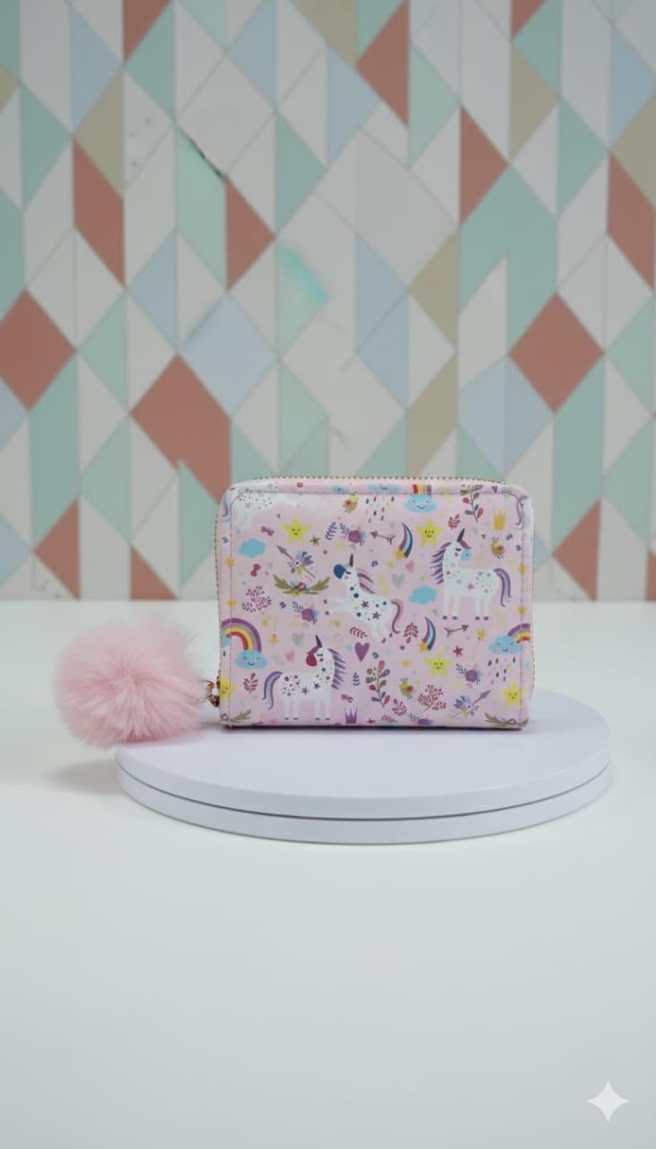 Rainbow Unicorn Wallet - Pink