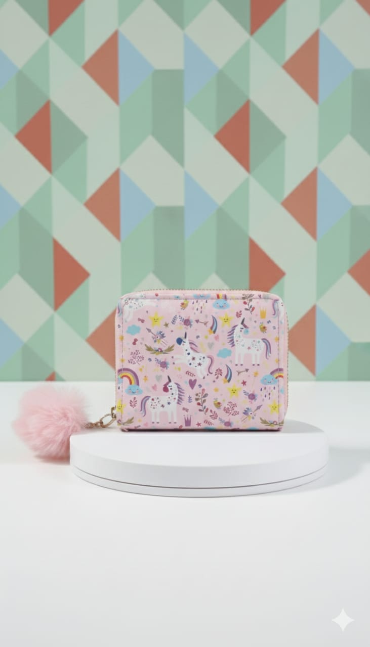 Rainbow Unicorn Wallet - Pink