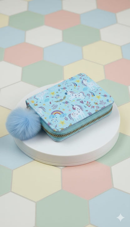 Rainbow Unicorn Wallat - Sky Blue