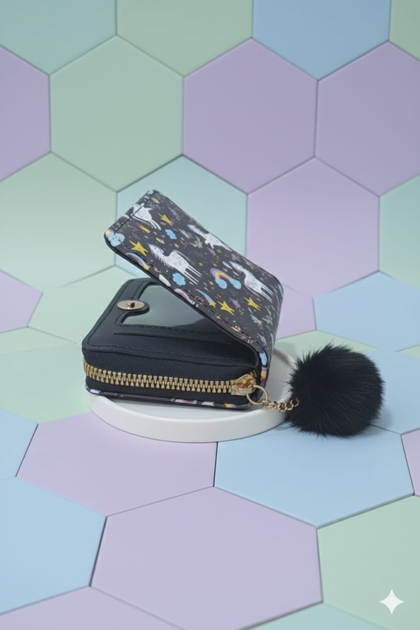 Rainboe Unicorn Wallet - Black