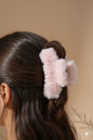 Fluffy Fur Hair Claw Clip - Pink