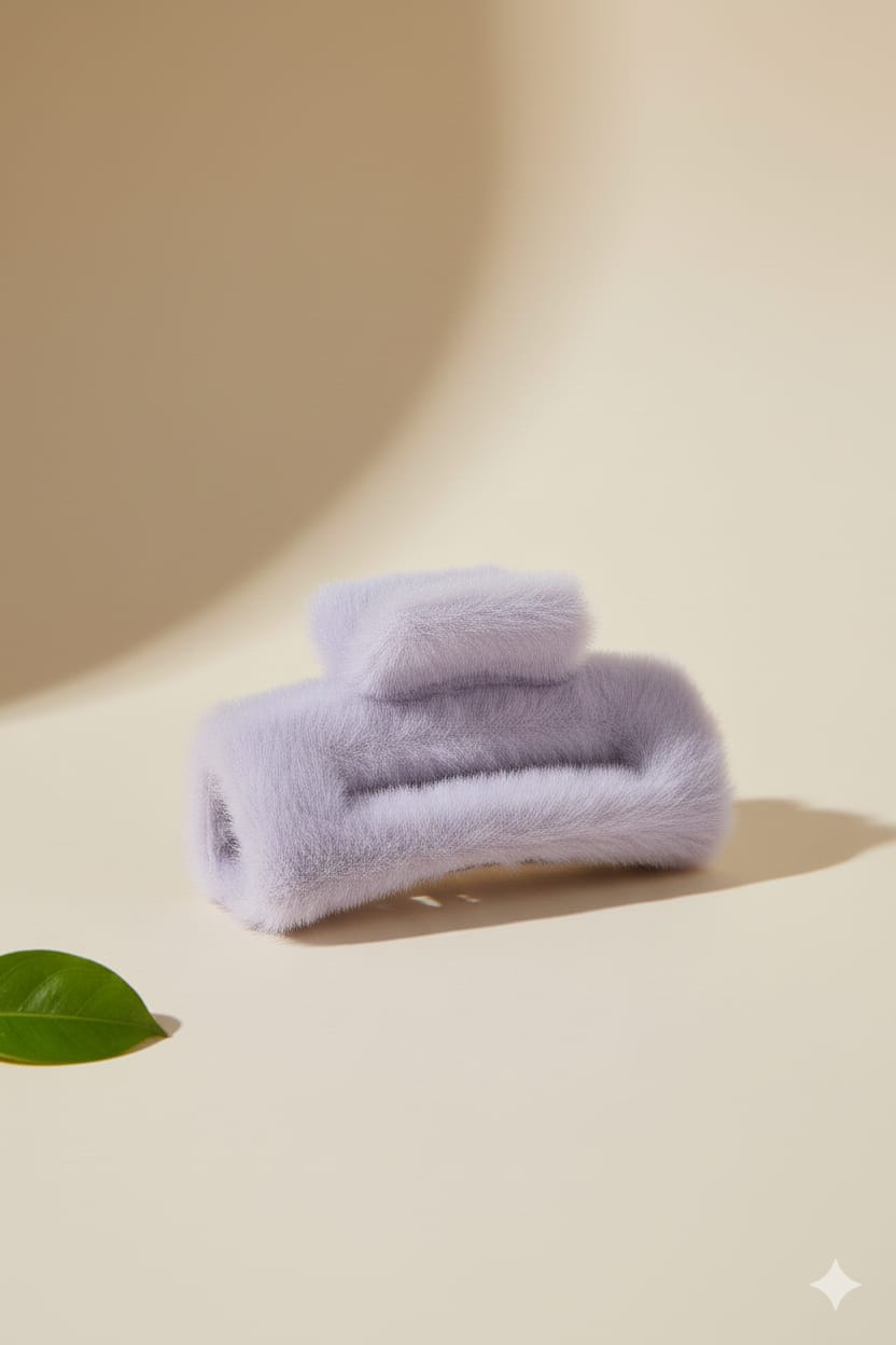 Fluppy Fur Hair Claw Clip - Lavender