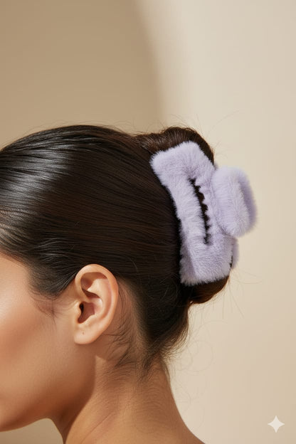 Fluppy Fur Hair Claw Clip - Lavender
