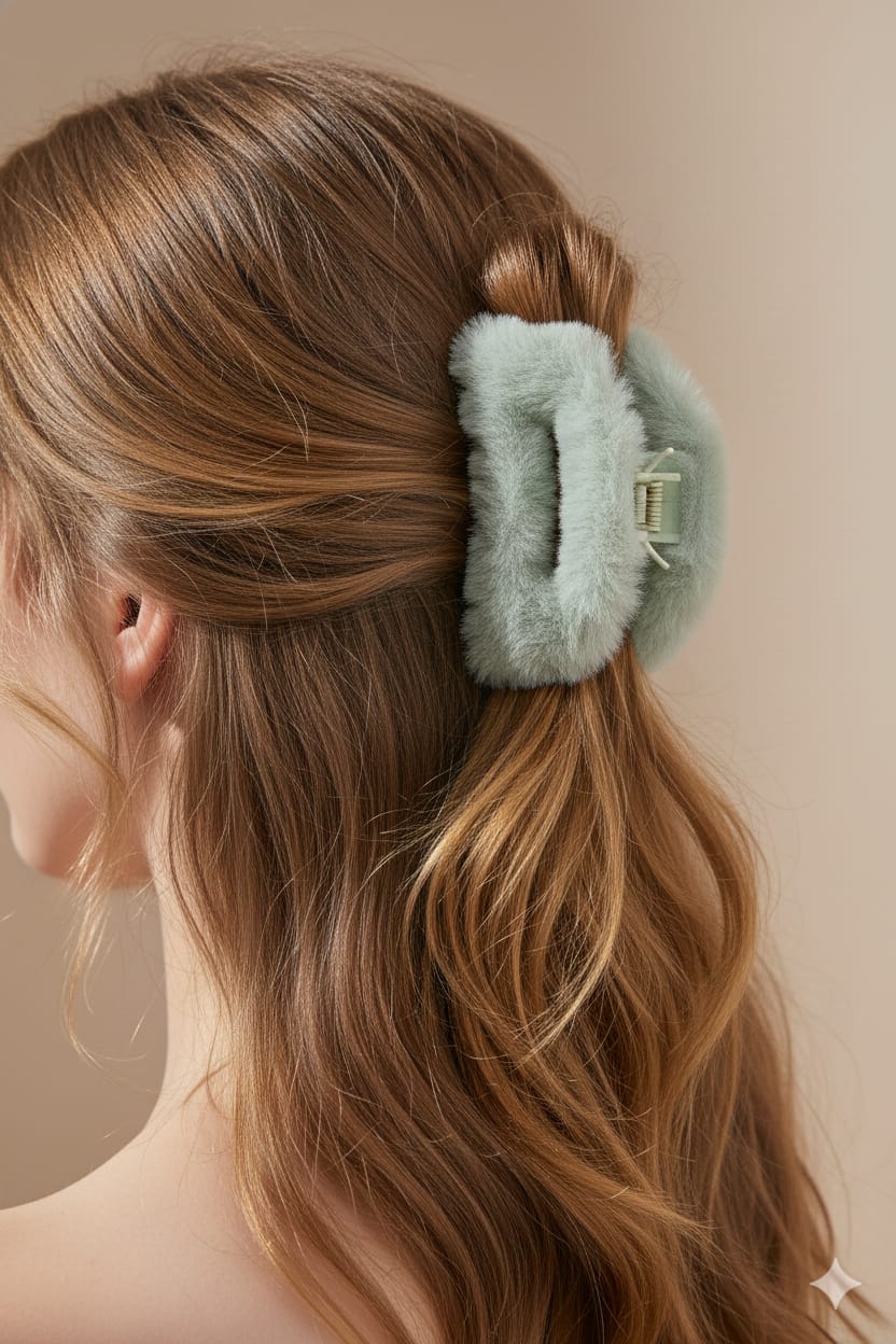 Fluppy Fur Hair Claw  - Clip