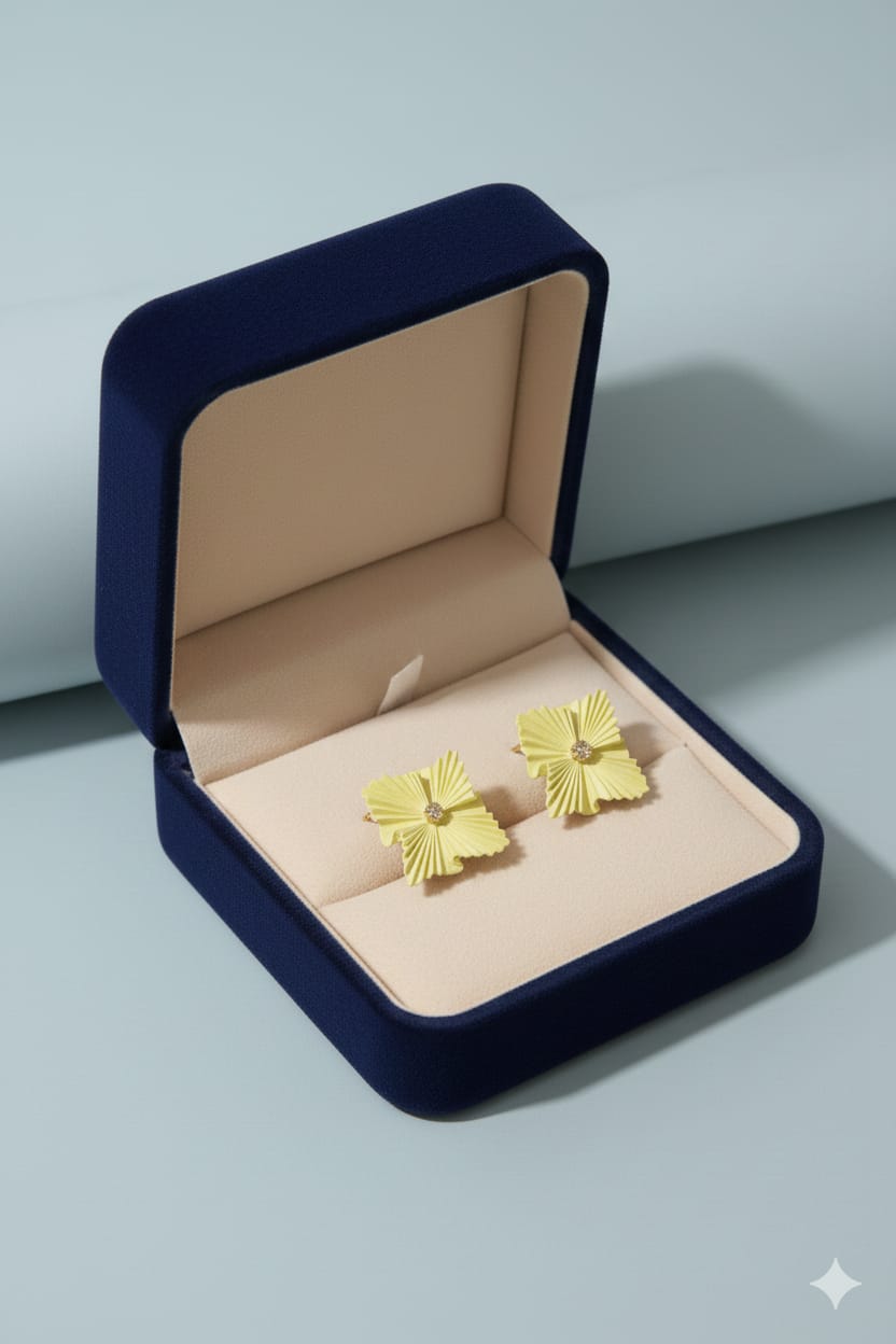 Yellow Blossom - Korean Earrings - Stud