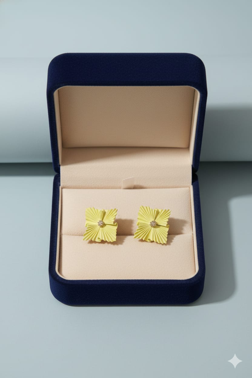 Yellow Blossom - Korean Earrings - Stud