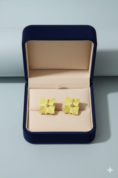 Yellow Blossom - Korean Earrings - Stud