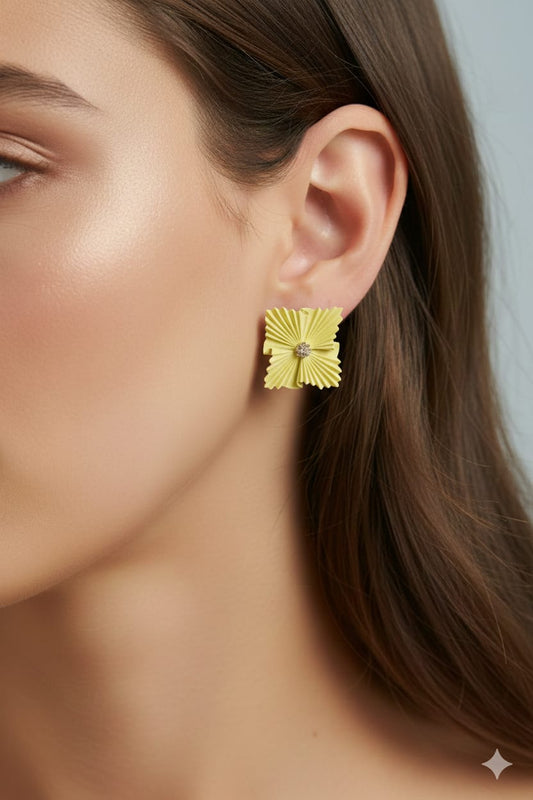 Yellow Blossom - Korean Earrings - Stud