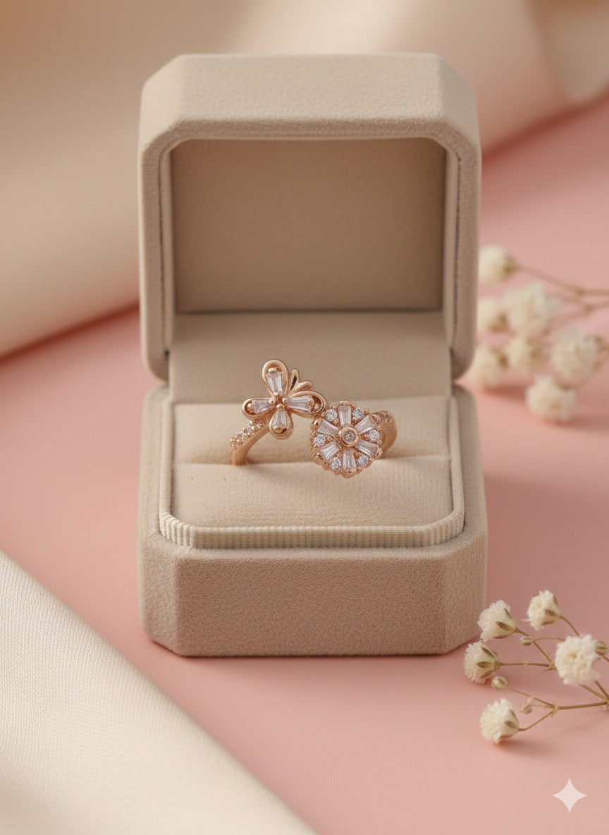 Blossom Spark Duo Ring - Rose Gold
