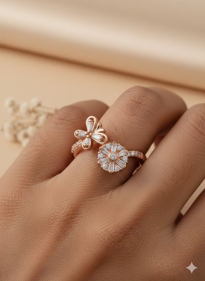 Blossom Spark Duo Ring - Rose Gold