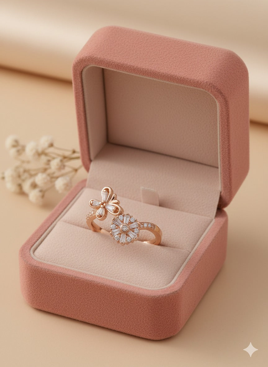 Blossom Spark Duo Ring - Rose Gold