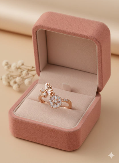 Blossom Spark Duo Ring - Rose Gold