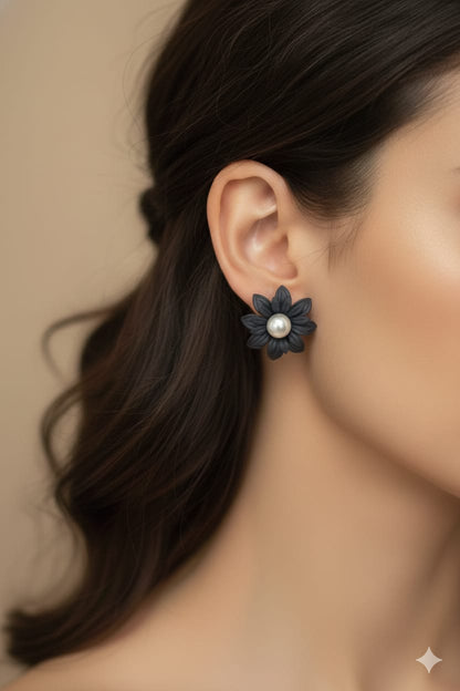 Pearl Flower - Korean Earring - Stud