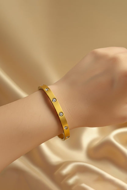 Circle Stone - Anti Tarnish Bracelet - Gold