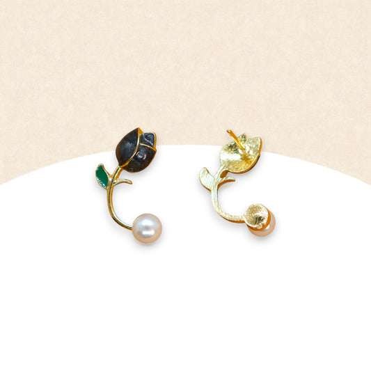 Black Lotus Earrings