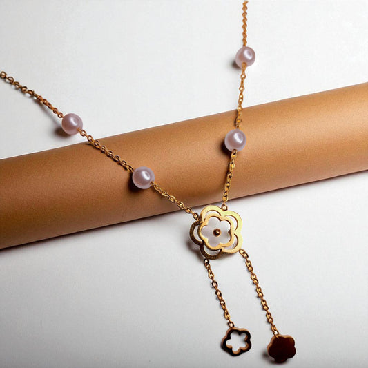 Anti tarnish chain with pearls