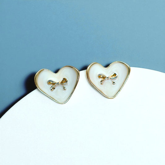 Heart with bow Earrings